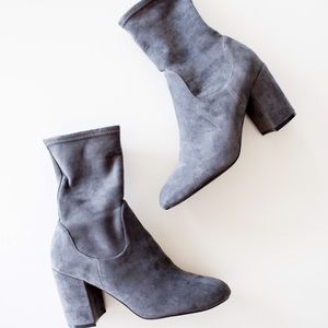Halogen Grey Suede Sock Bootie